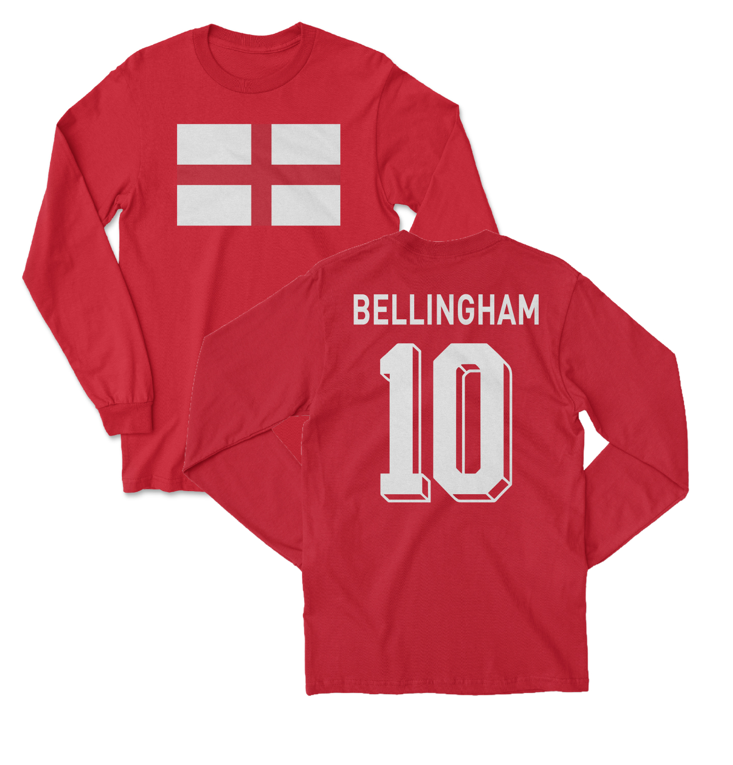 England Tribute 10 – Bellingham Inspired 2-Sided Long Sleeve T-Shirt