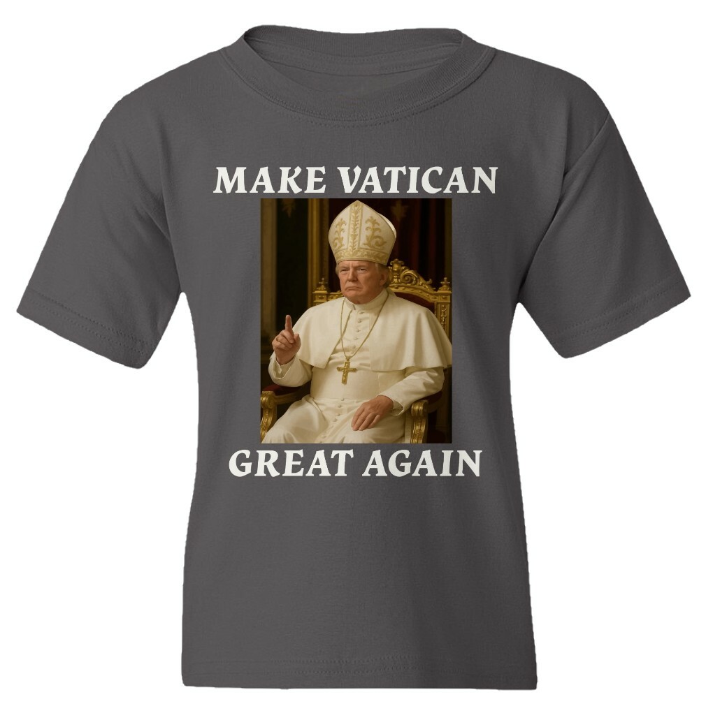 Make Vatican Great Again - Trump as Pope Funny Youth Unisex T-shirt - Picture 6 of 15