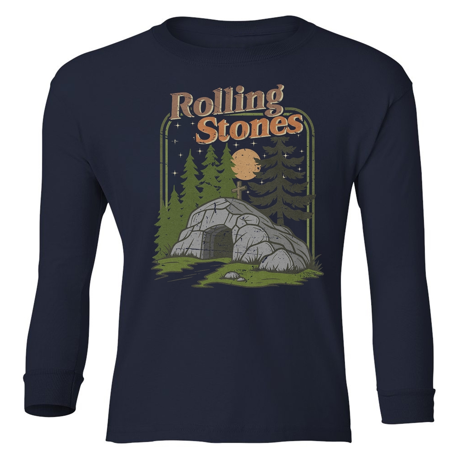 The Stone Was Rolled Away - He Is Alive Easter Youth Long Sleeve T-Shirt - Picture 8 of 12