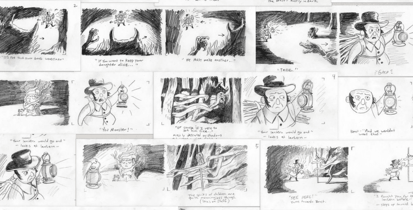 Thumbnails for the confrontation between the Beast and the Woodsman in the final episode.