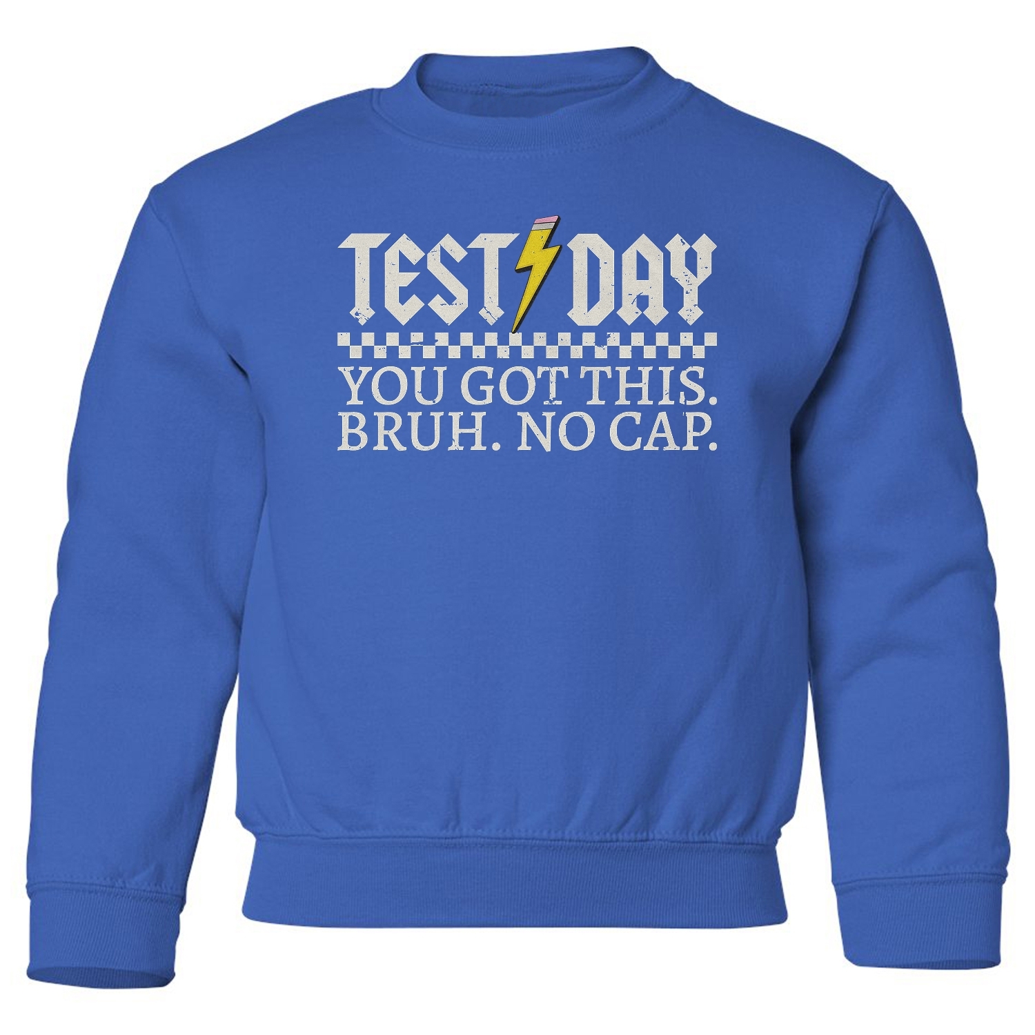 Test Day You Got This Bruh No Cap - Funny Teacher Youth Crewneck Sweatshirt - Picture 7 of 7