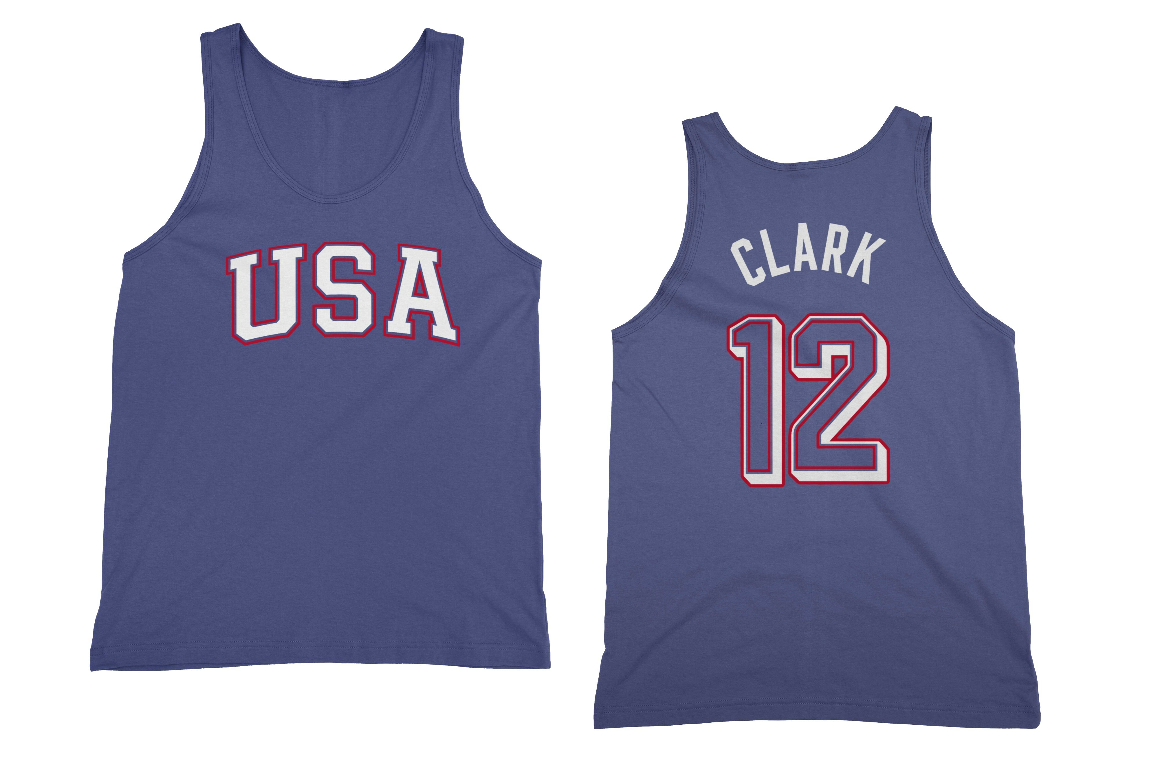 USA Inspired 12 Clark Tribute Hoops Jersey Style Men’s Tank Top