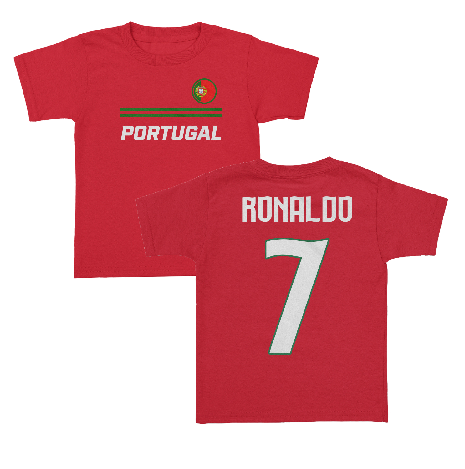 Portugal Soccer Fans Ronaldo 7 Jersey Style Toddler T-Shirt