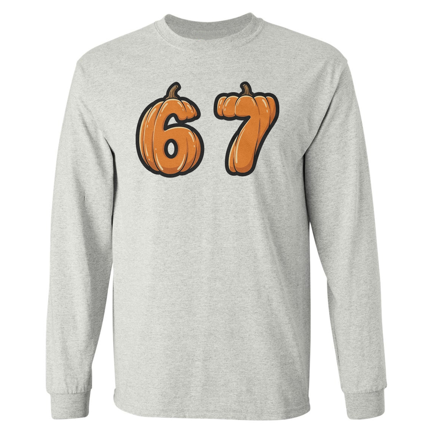 Six Seven Pumpkin � Funny 67 Meme Thanksgiving Long Sleeve T-Shirt