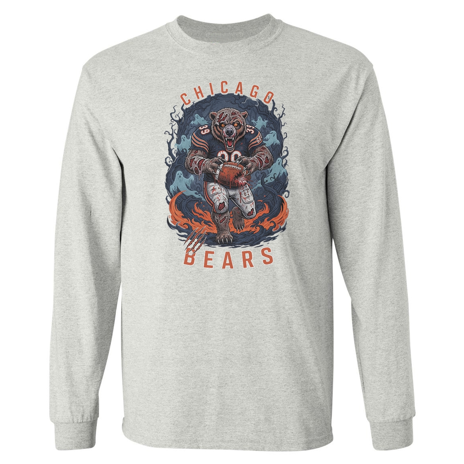 Chicago Horror Bear Design – Halloween Inspired Long Sleeve Tshirt