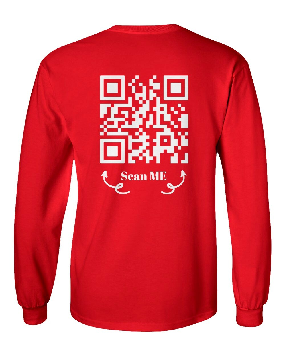 Funny FU QR Code Scan Me QR Code Joke Funny Humor Long Sleeve Tshirt