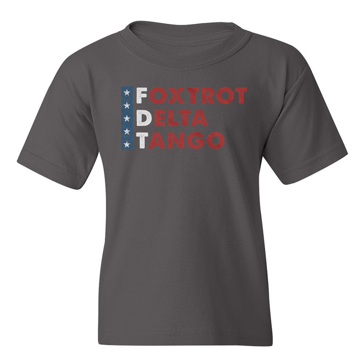 Foxtrot Delta Tango - Usa Flag Anti-Trump Phonetic Youth Unisex T-shirt - Picture 5 of 11