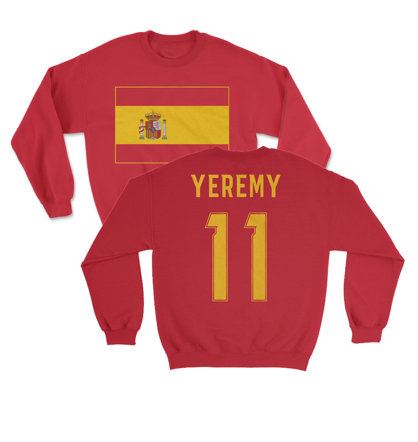 Spain Soccer Pride Yeremy 11 Two-Sided Tribute Unisex Crewneck Sweatshirt