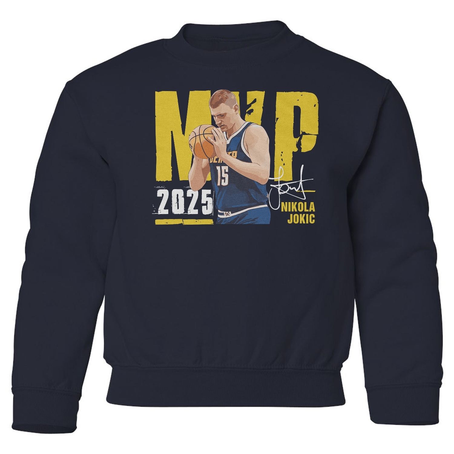 Jokic Man of the Match Inspired - Denver 2025 Fans Youth Crewneck Sweatshirt - Picture 3 of 4