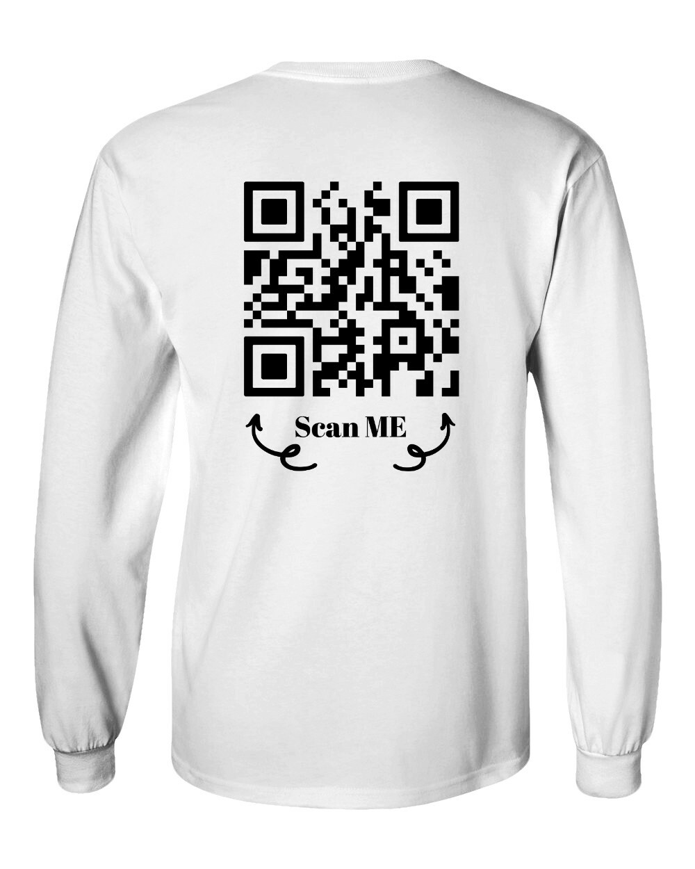 Funny FU QR Code Scan Me QR Code Joke Funny Humor Long Sleeve Tshirt