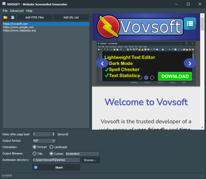 VovSoft Website Screenshot Generator 2.2 (x64)