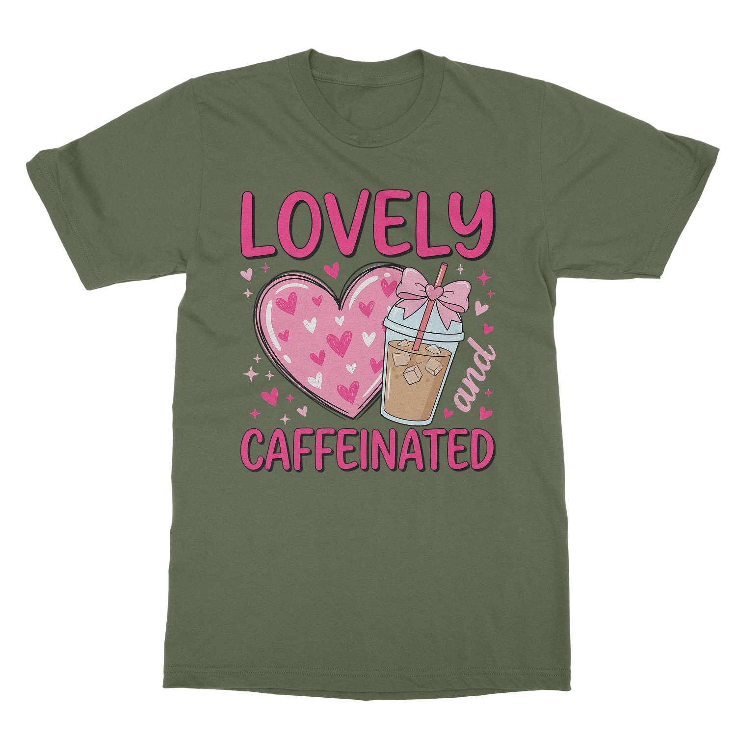 Lovely and Caffeinated – Heart Valentine’s Day Unisex T-Shirt
