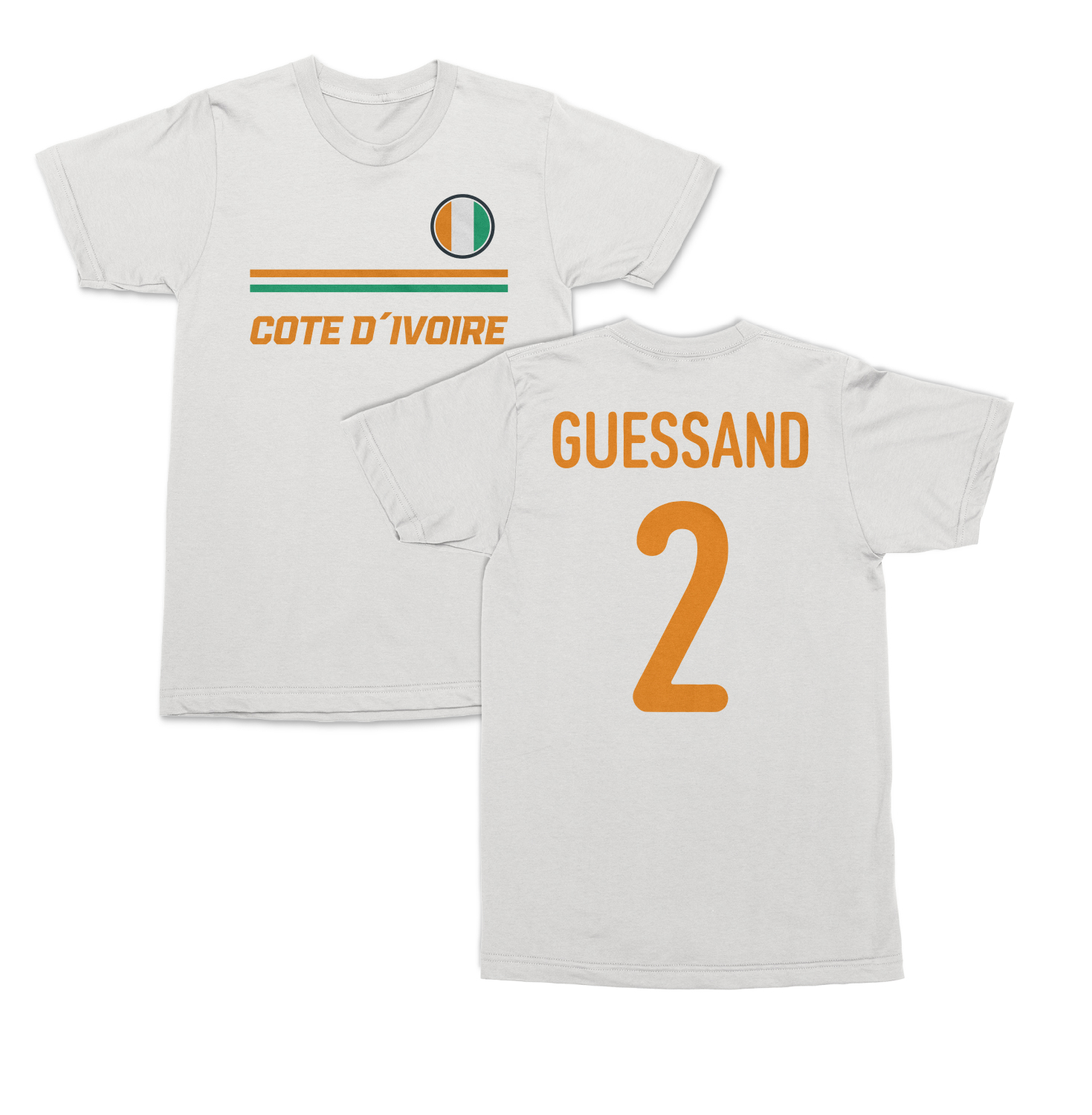 Ivory Coast Soccer Fans Guessand 2 Jersey Style Unisex T-Shirt