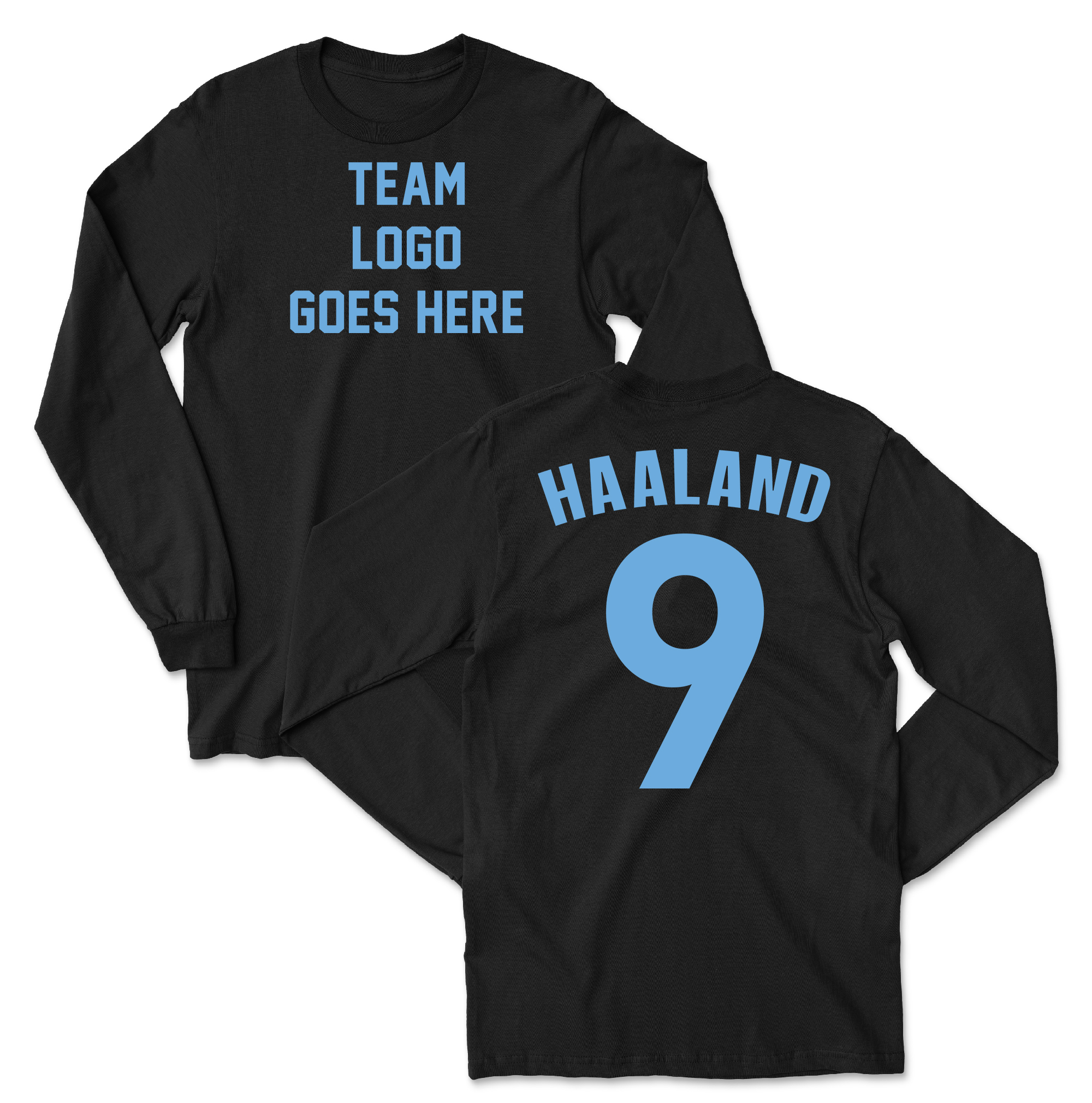 Haaland-Inspired 9 Jersey Style – Manchester Tribute Long Sleeve T-Shirt