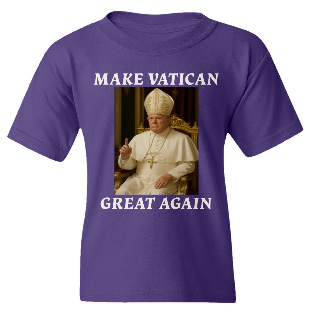 Make Vatican Great Again - Trump as Pope Funny Youth Unisex T-shirt - Picture 11 of 15