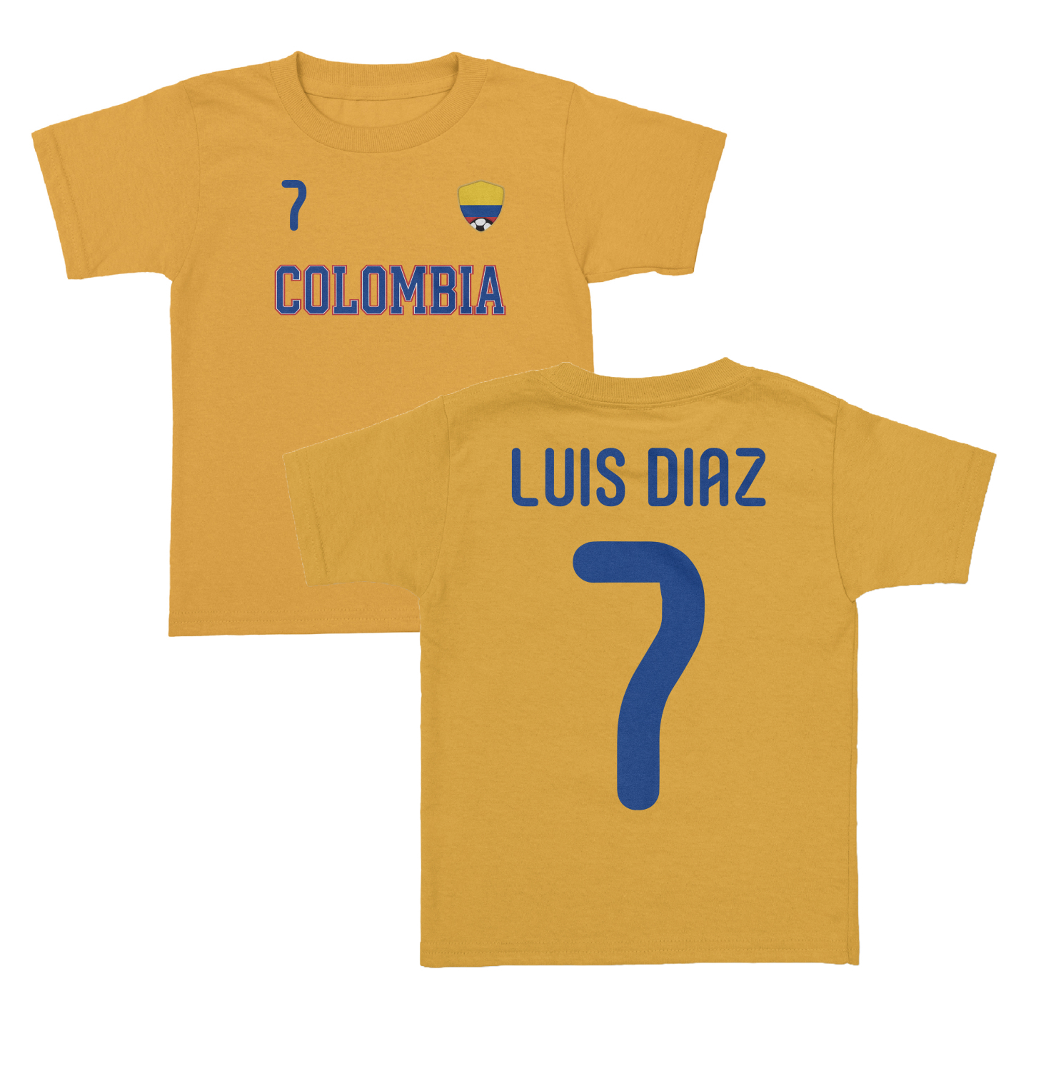 Colombia Luis Diaz 7 Soccer Inspired Jersey Style Toddler T-Shirt