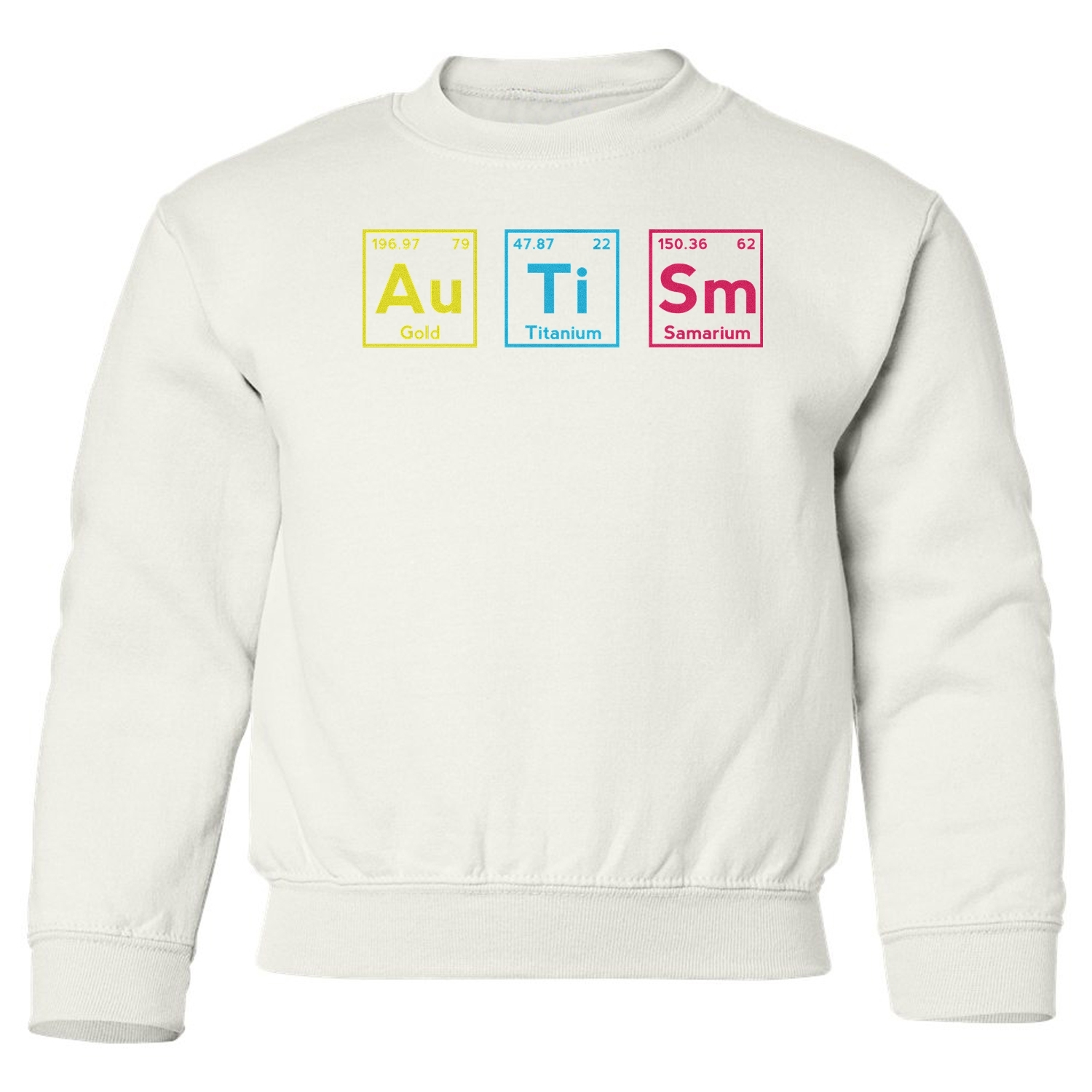 Autism Awareness Elements - Periodic Table Design Youth Crewneck Sweatshirt - Picture 8 of 8