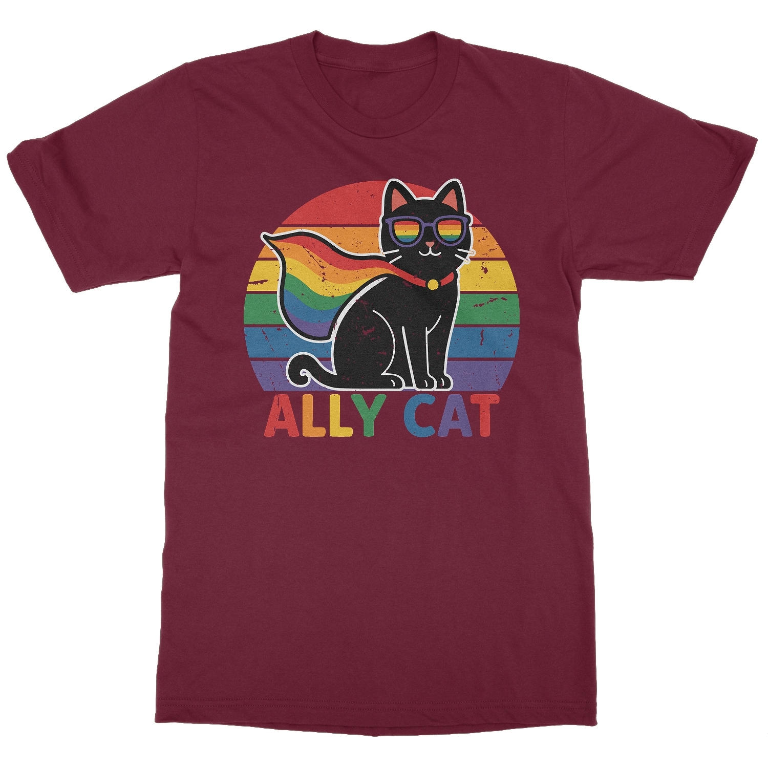 Ally Cat – LGBTQ Pride Month Retro Unisex T-Shirt