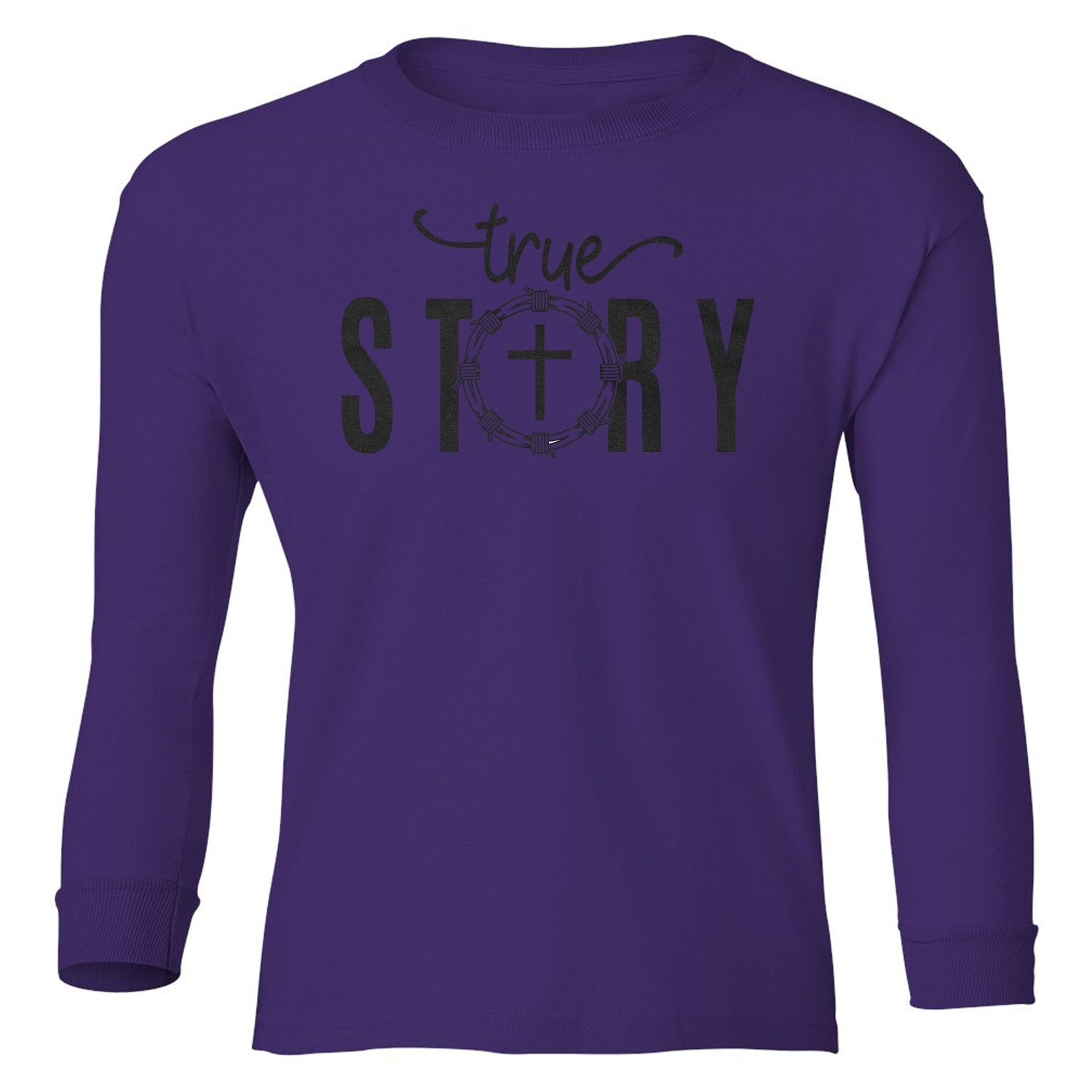True Story - Jesus Resurrection Easter Christian Youth Long Sleeve T-Shirt - Picture 8 of 11