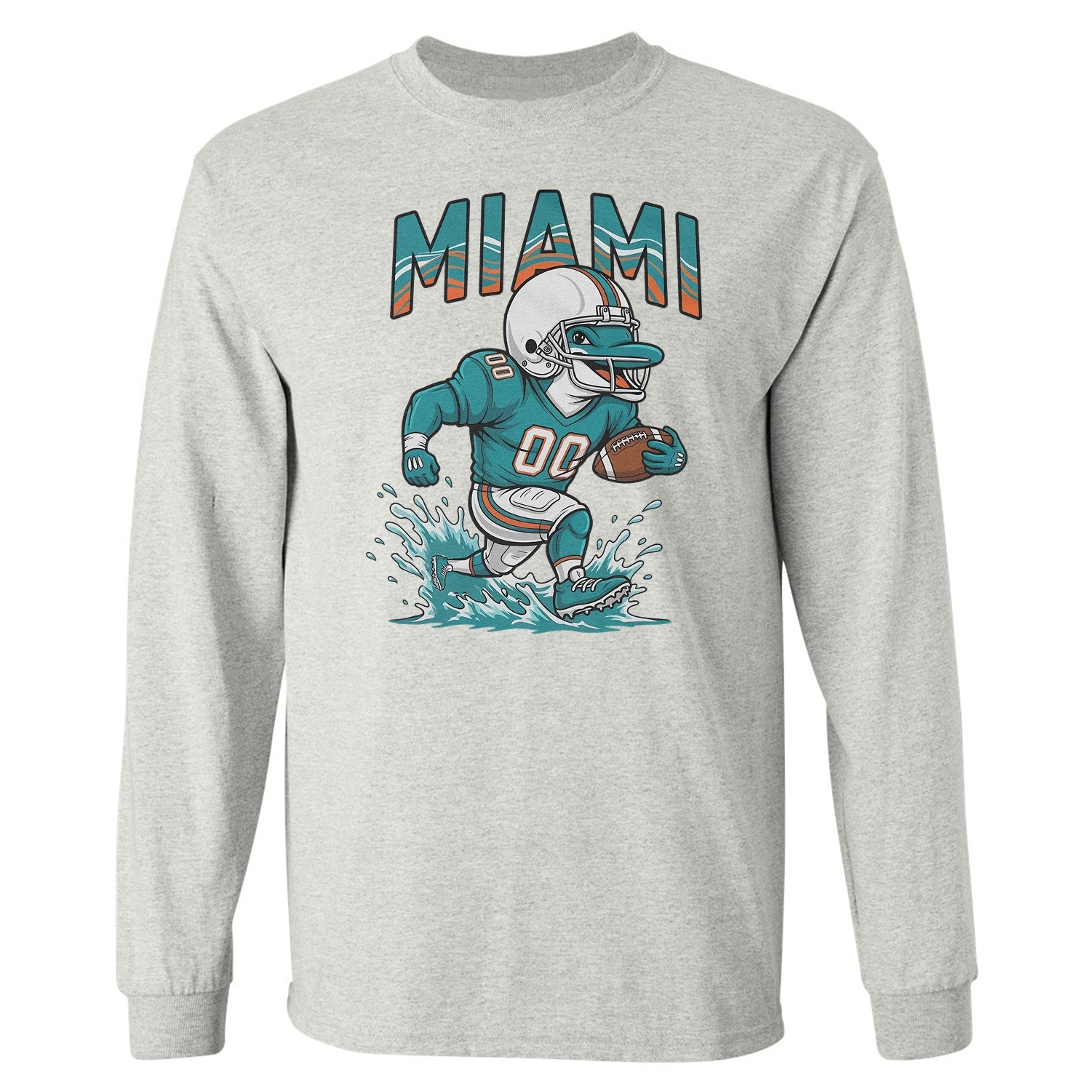 Animated Dolphin Inspired Miami – Fans Gift Long Sleeve Tshirt