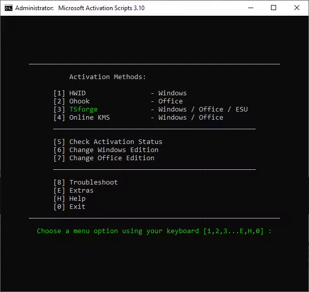 Microsoft Activation Scripts (MAS) 3.11 Portable