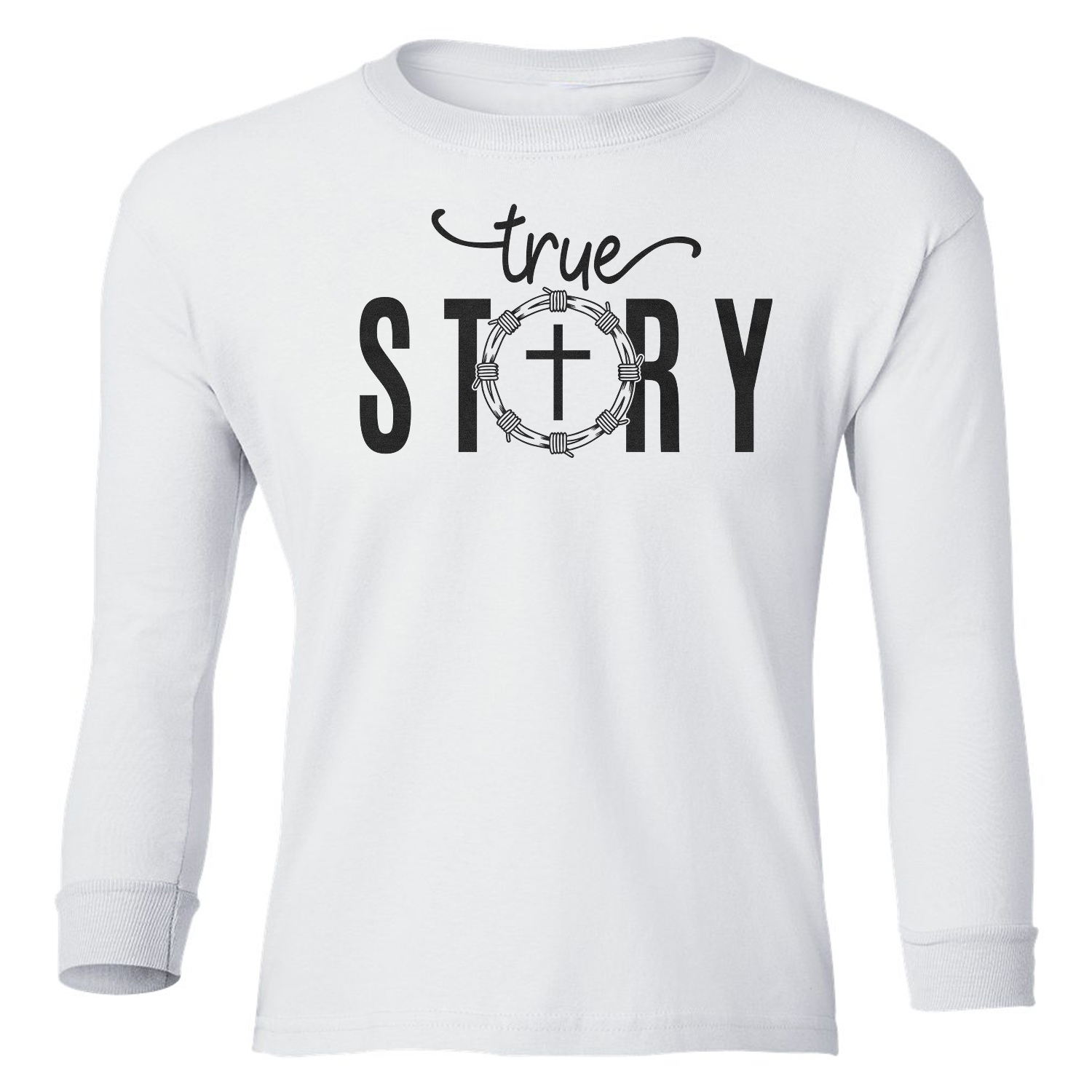 True Story - Jesus Resurrection Easter Christian Youth Long Sleeve T-Shirt - Picture 11 of 11