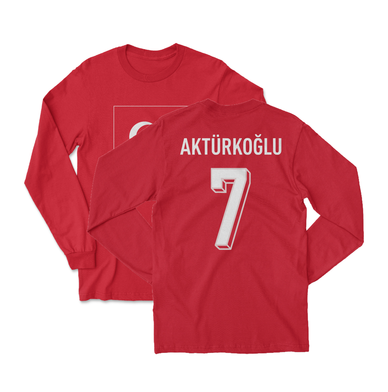 Turkiye 2026 Akturkoglu 7 Tribute Two-Sided Long Sleeve T-Shirt