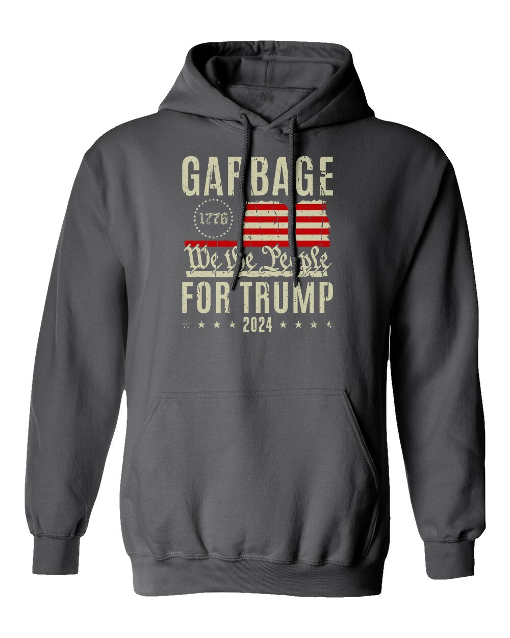 Garbage For Trump We The People 2024 USA Elections Unisex Hooded Sweatshirt