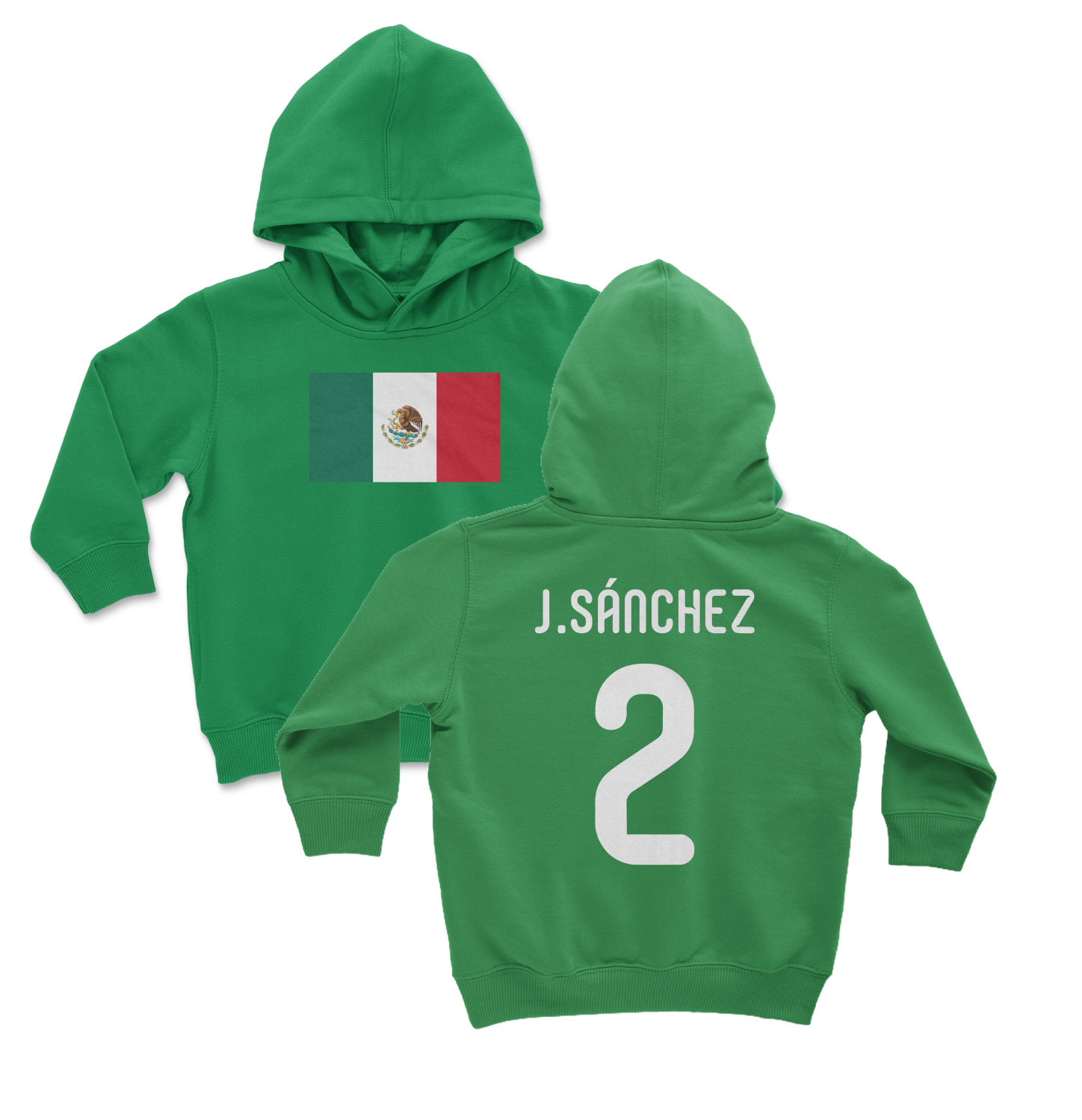 Mexico Pride J. Sanchez 2 Two-Sided Tribute Toddler Hooded Sweatshirt