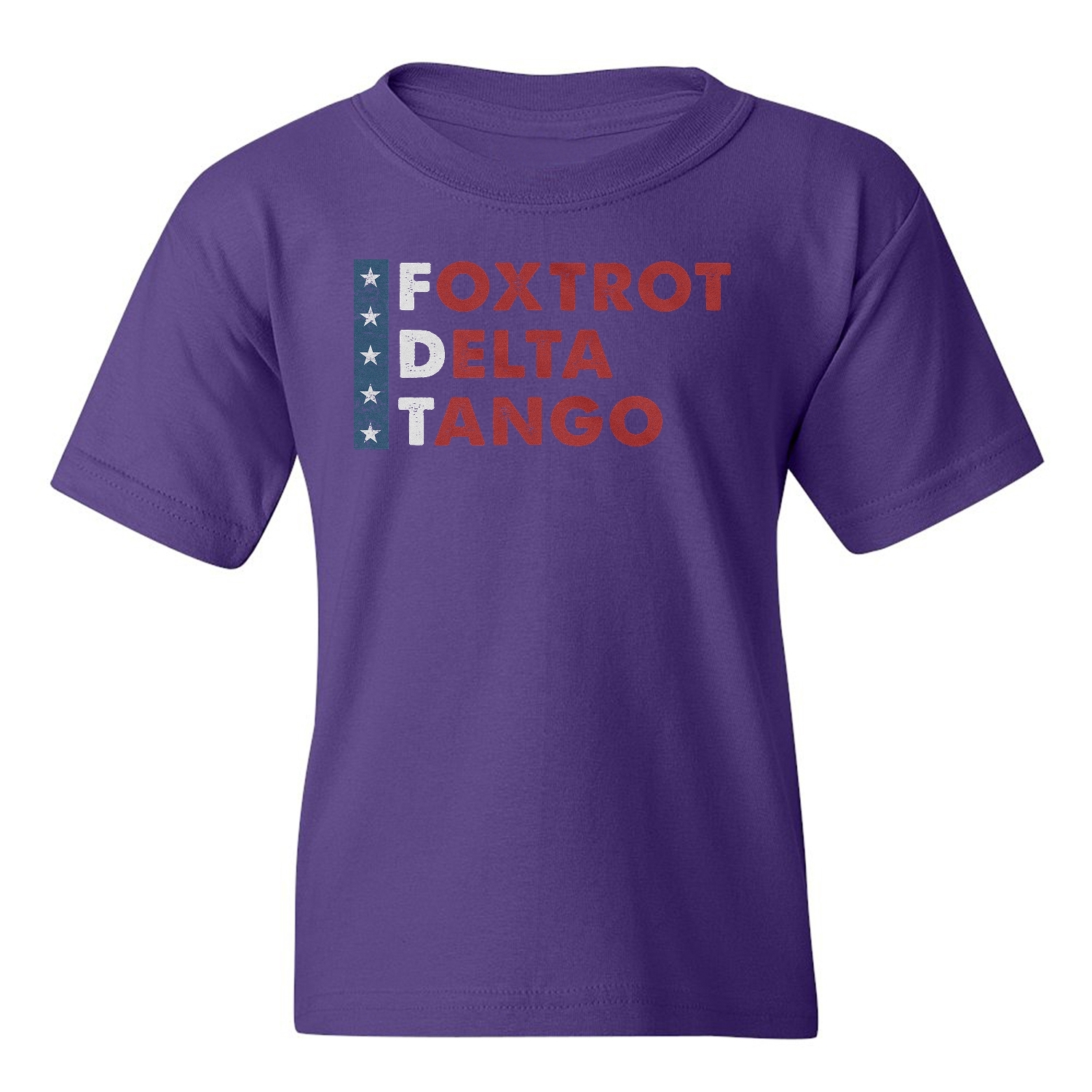 Foxtrot Delta Tango - Usa Flag Anti-Trump Phonetic Youth Unisex T-shirt - Picture 10 of 11