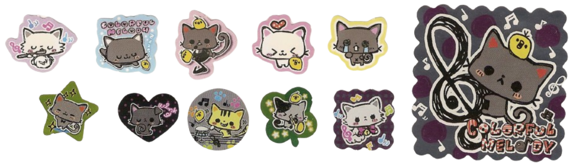 Several cat stickers