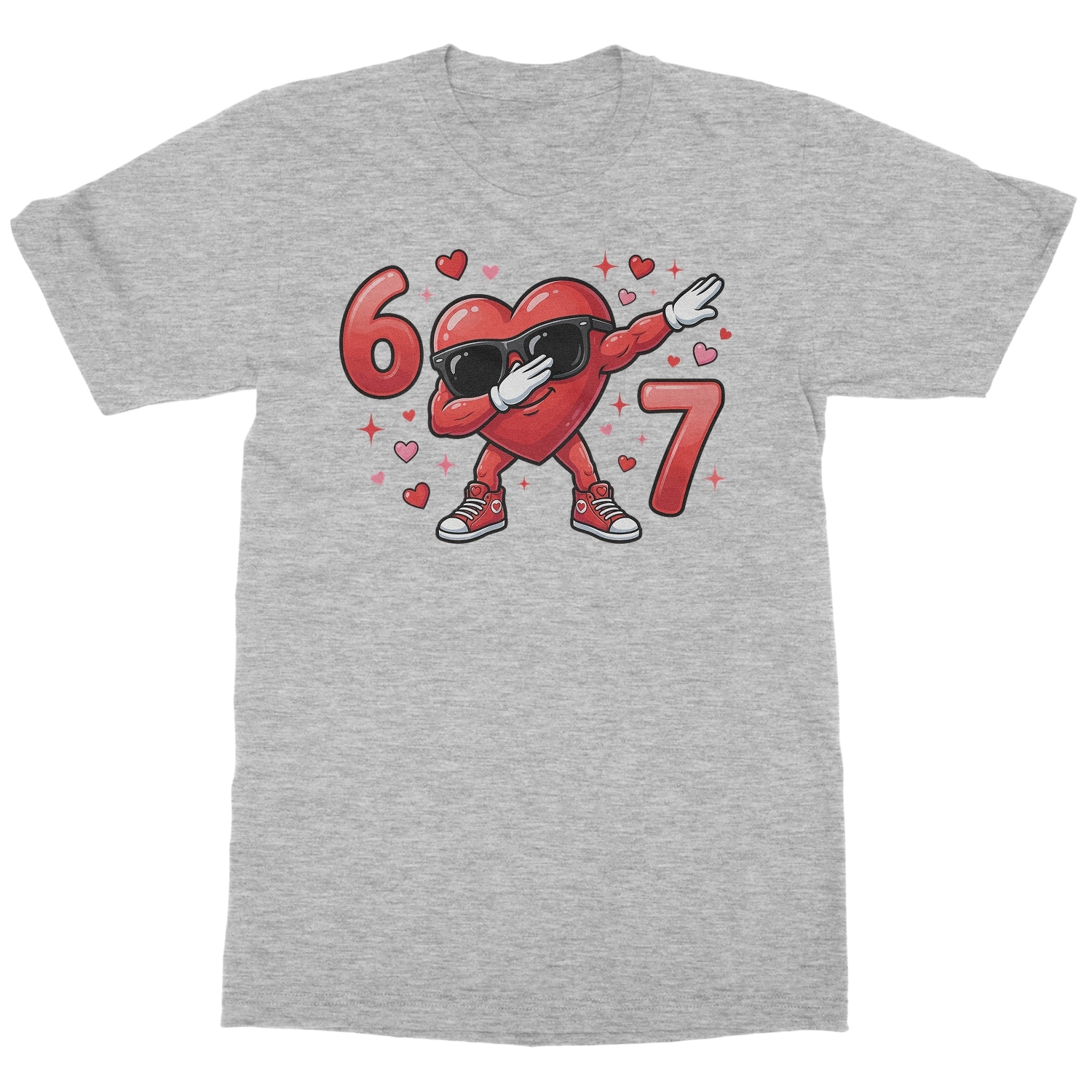 Six Seven Dabbing Heart 67 – 6-7 Meme Valentines Day Unisex T-Shirt