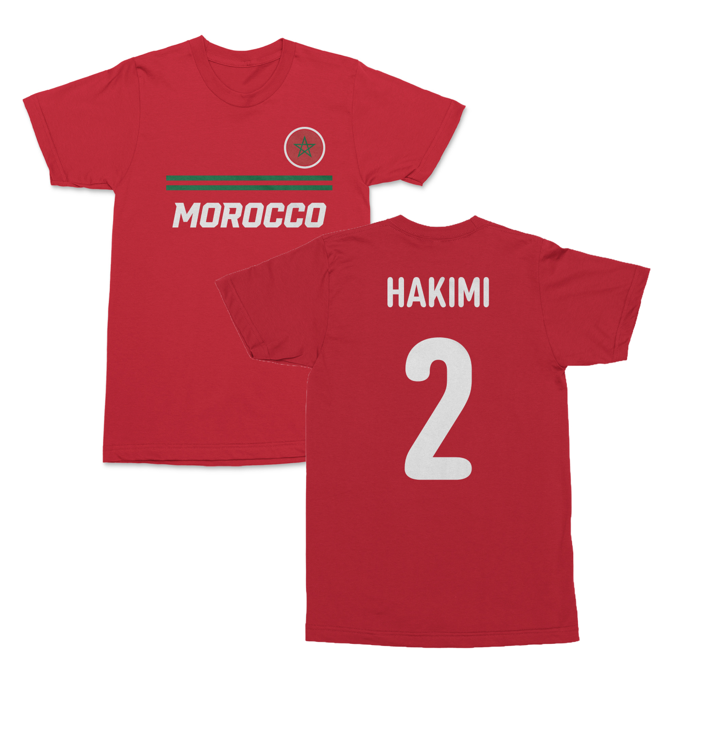 Morocco Soccer Fans Hakimi 2 Jersey Style Unisex T-Shirt