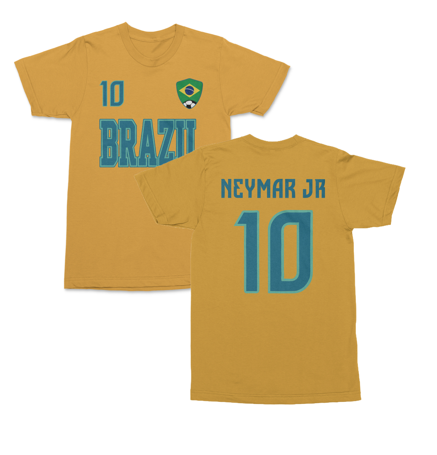 Brazil Neymar Jr 10 Soccer Inspired Jersey Style Unisex T-Shirt