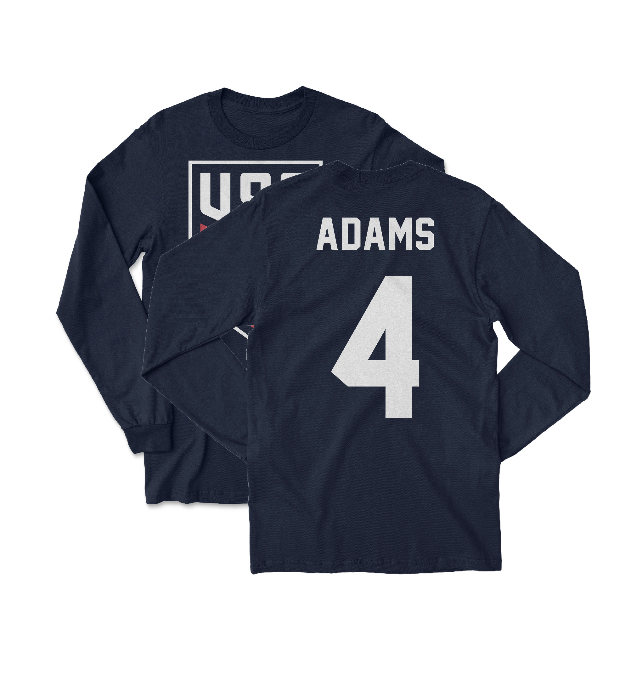 Tyler Adams Inspired 4 – USA Tribute 2 Side Soccer Long Sleeve T-Shirt