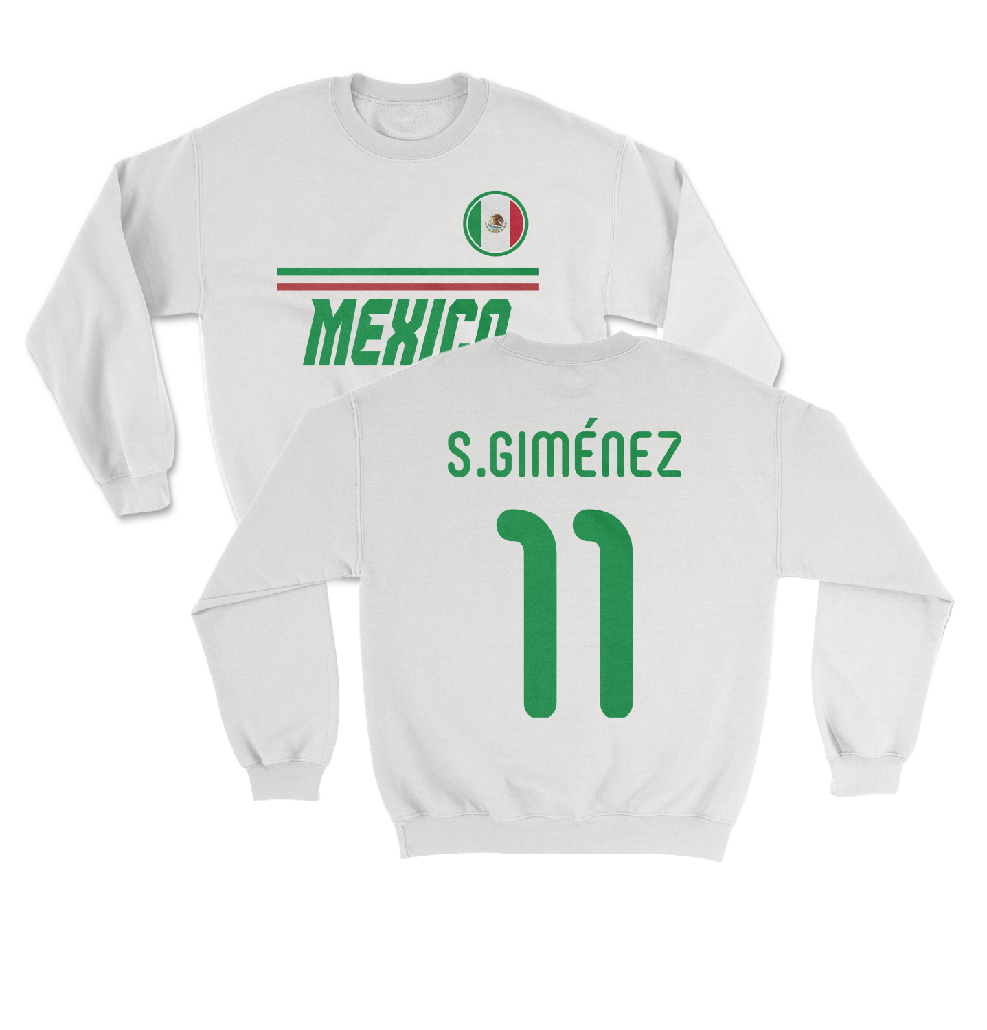 Mexico Soccer Fans S.Gimemez 11 Jersey Style Unisex Crewneck Sweatshirt