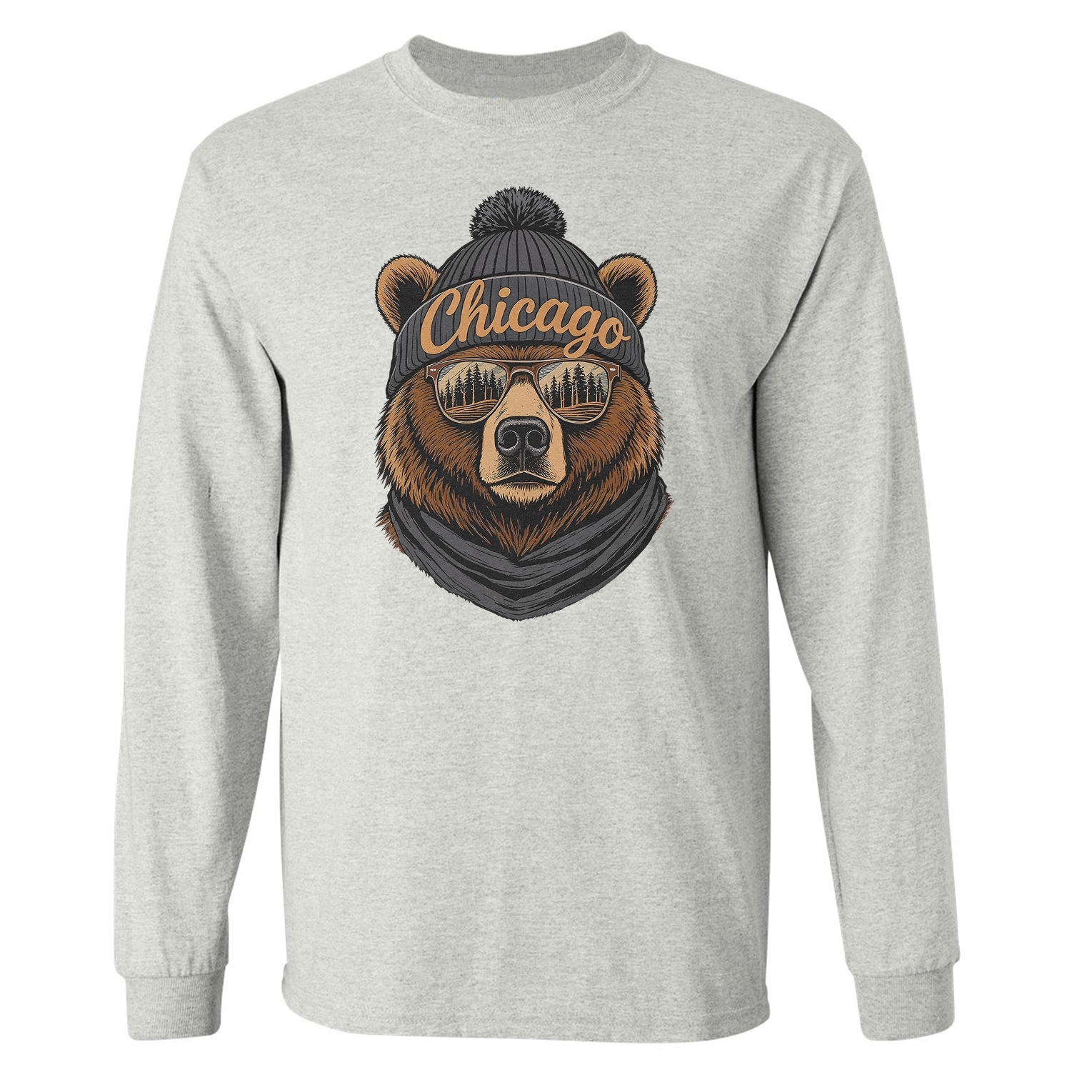 Cool Bear Support Chicago Design – Fans Gift Long Sleeve Tshirt