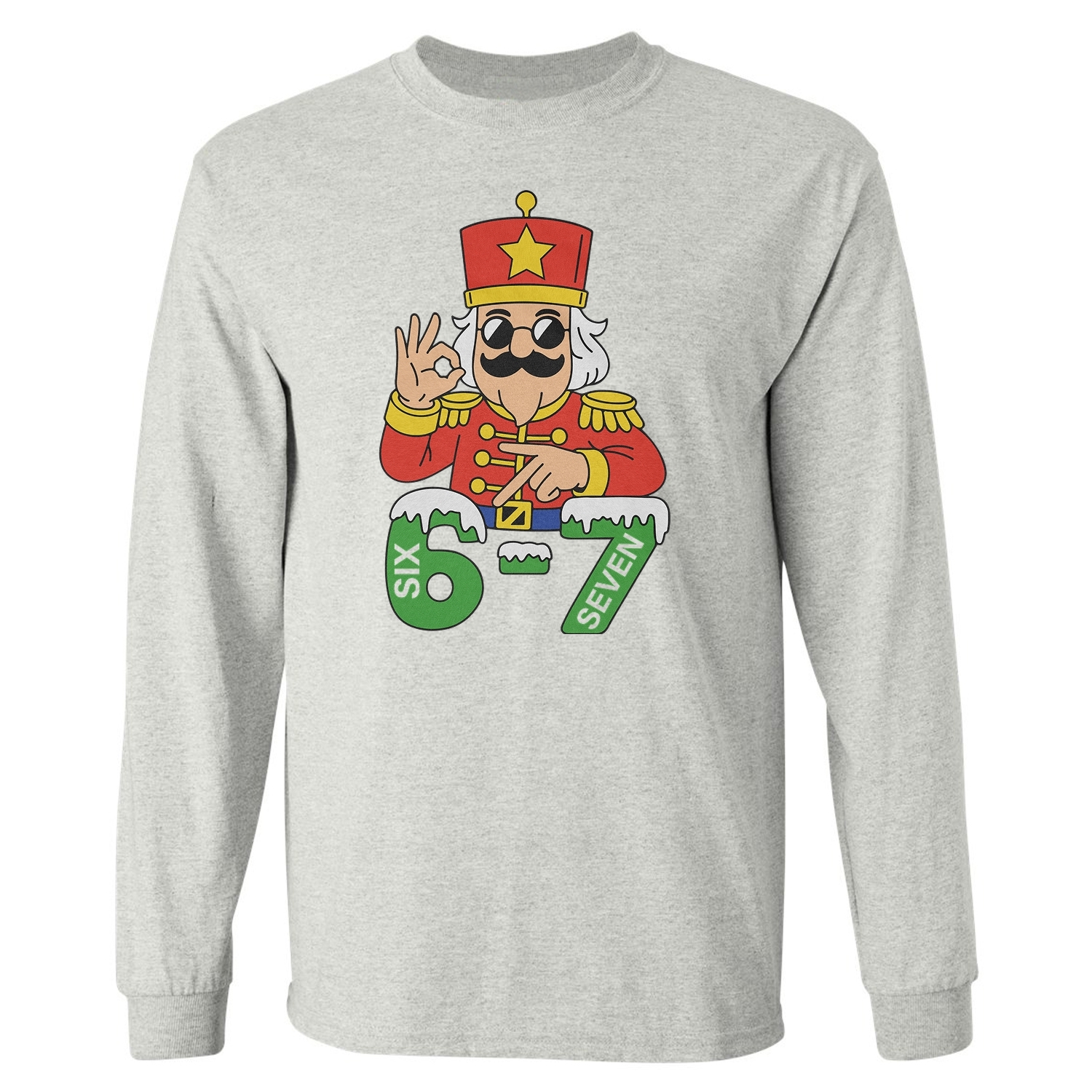 Six Seven Nutcracker – Funny 67 Meme Christmas Long Sleeve T-Shirt