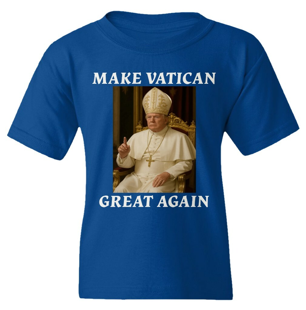 Make Vatican Great Again - Trump as Pope Funny Youth Unisex T-shirt - Picture 13 of 15