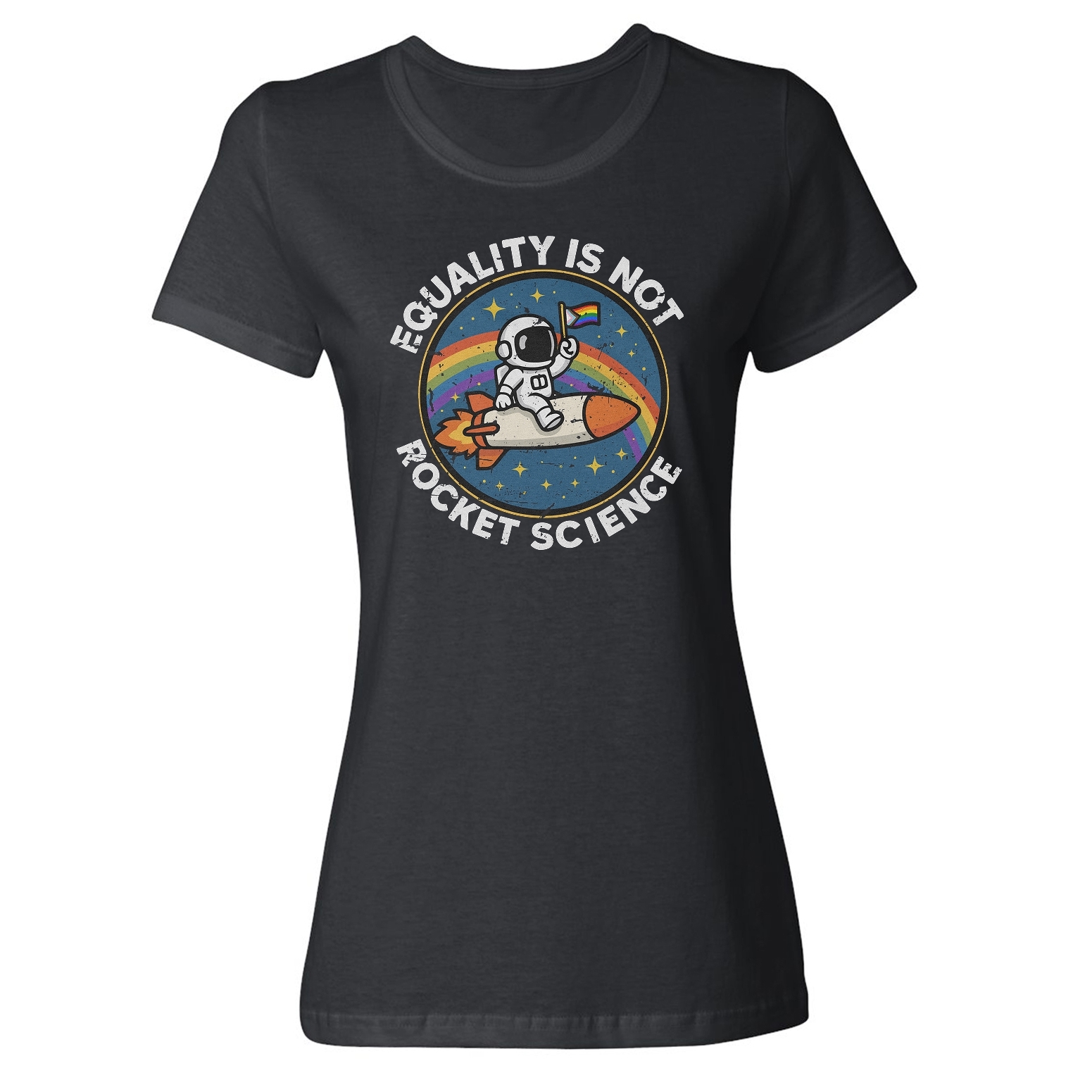 Equality Is Not Rocket Science - LGBTQ Pride Month Ladies' Crewneck T-Shirt - Picture 2 of 8