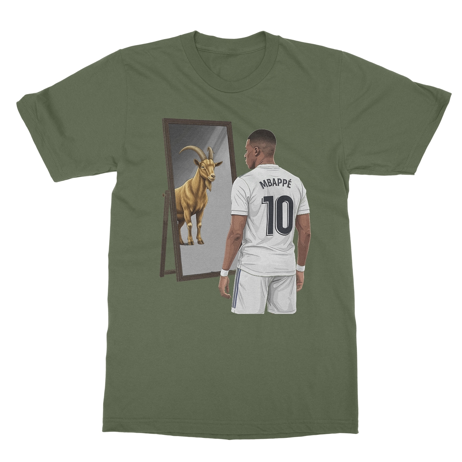 Goat In A Mirror Mbappe Tribute – Madrid Inspired Unisex T-Shirt