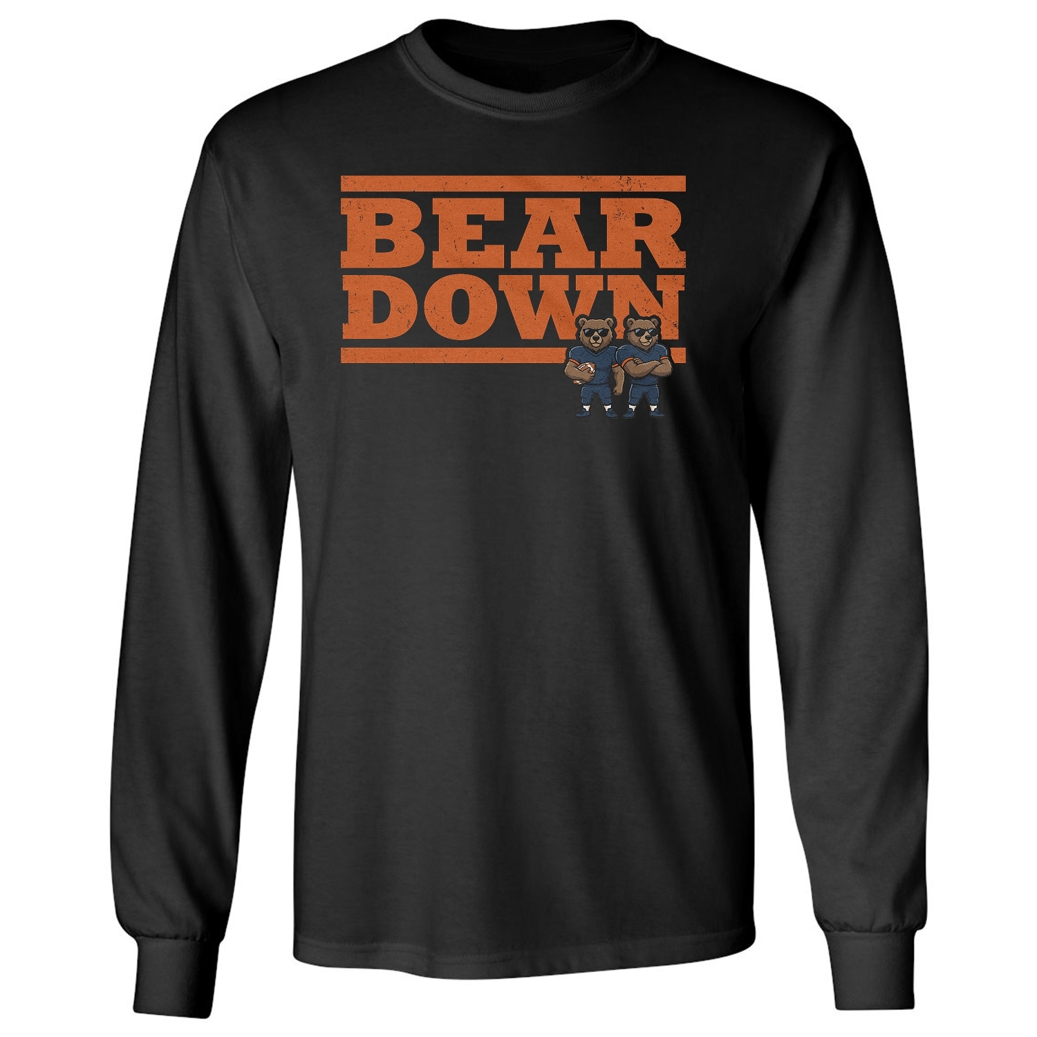 Bear Inspired Down Design – Chicago Fan Tribute Long Sleeve T-Shirt
