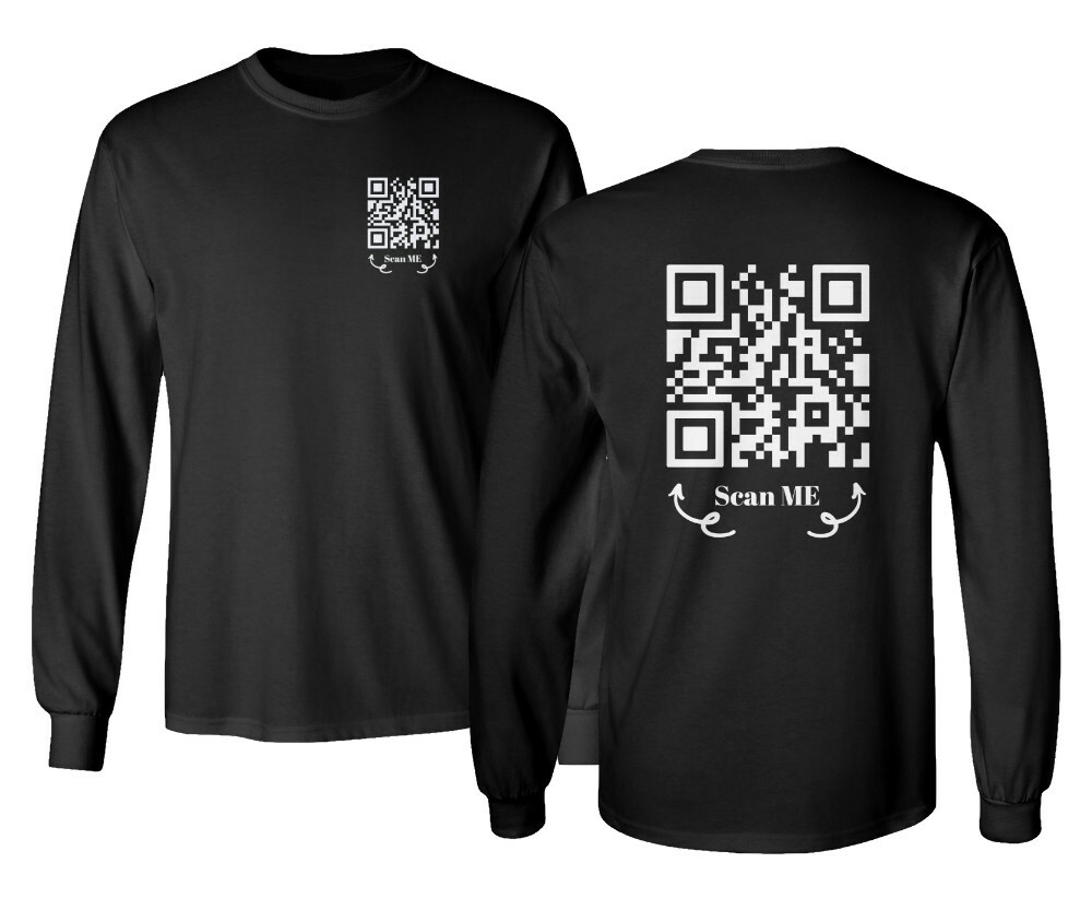 Funny FU QR Code Scan Me QR Code Joke Funny Humor Long Sleeve Tshirt