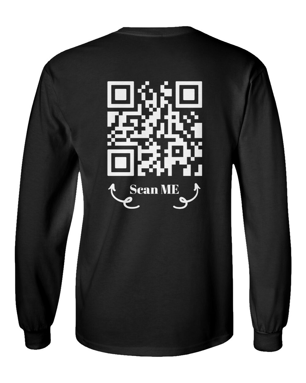 Funny FU QR Code Scan Me QR Code Joke Funny Humor Long Sleeve Tshirt