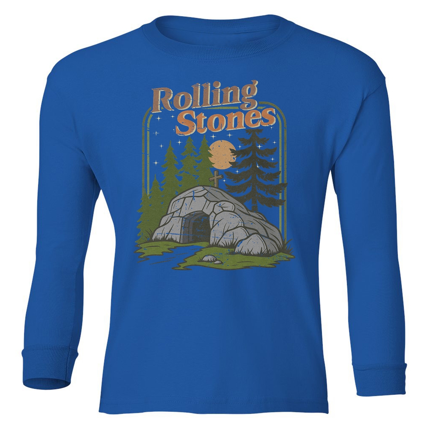 The Stone Was Rolled Away - He Is Alive Easter Youth Long Sleeve T-Shirt - Picture 11 of 12