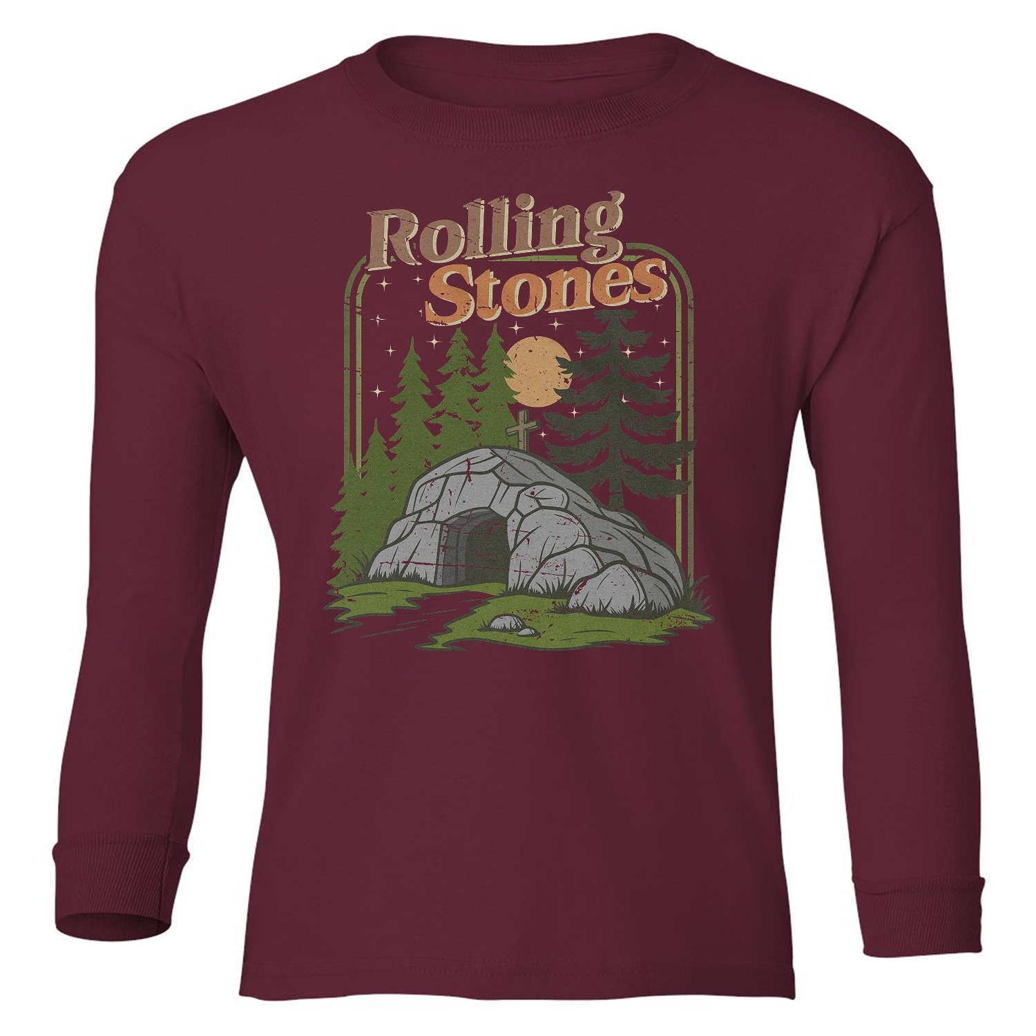 The Stone Was Rolled Away - He Is Alive Easter Youth Long Sleeve T-Shirt - Picture 7 of 12