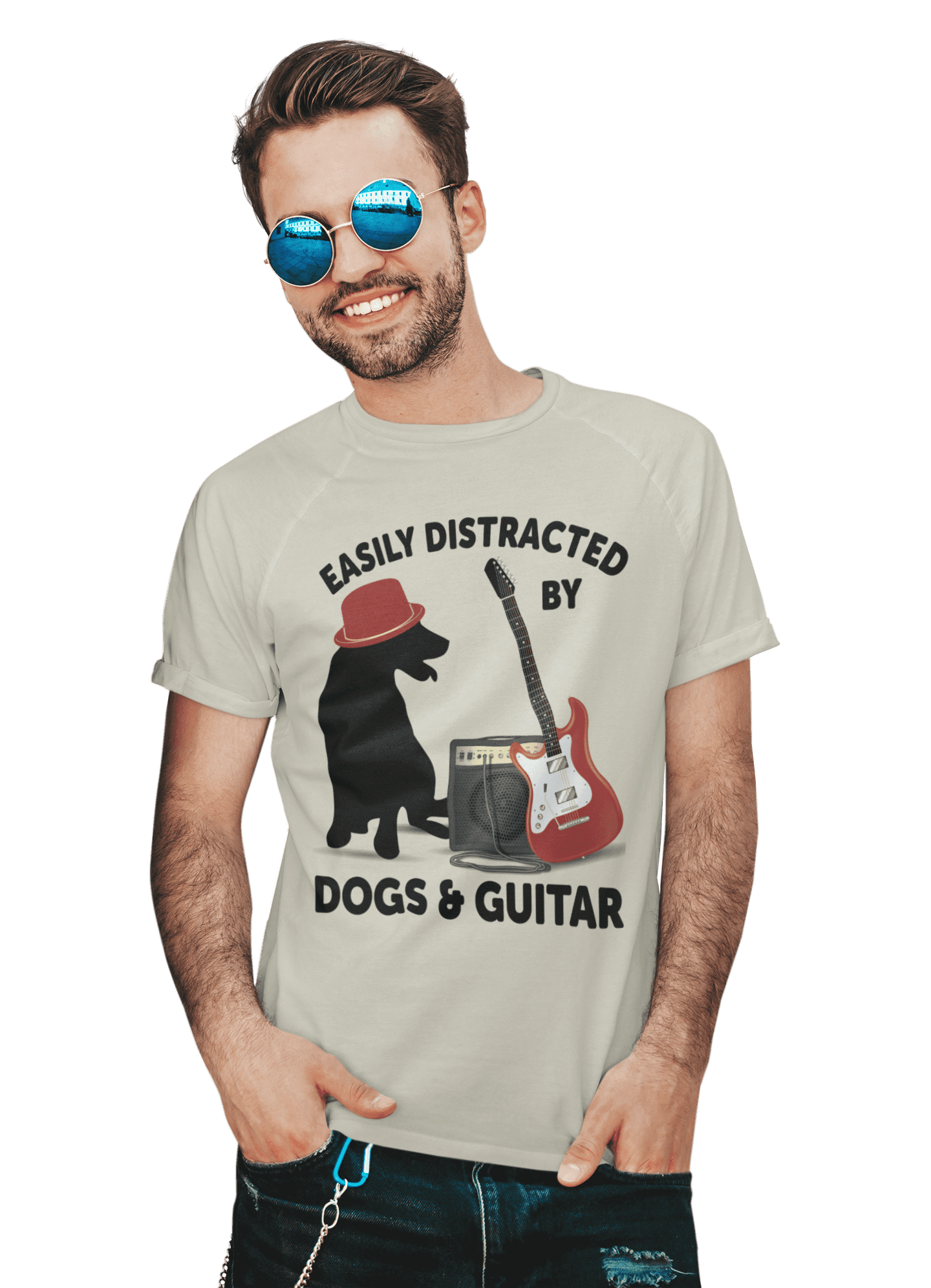 kaos distracted by dogs and guitar