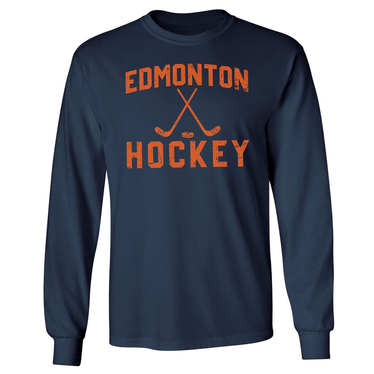 Vintage Edmonton Sports Design – Ice Hockey Tribute Long Sleeve Tshirt