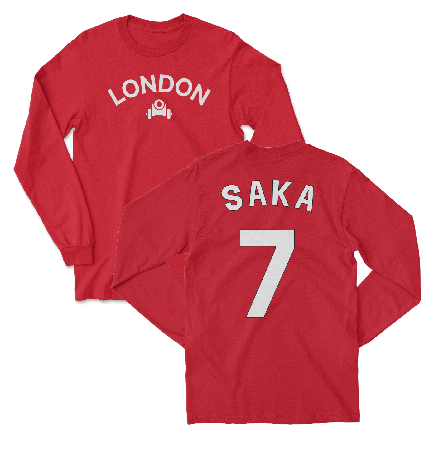 Saka Inspired #7 Jersey Style London Tribute Long Sleeve T-Shirt