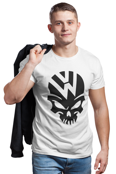 kaos volkswagen skull head